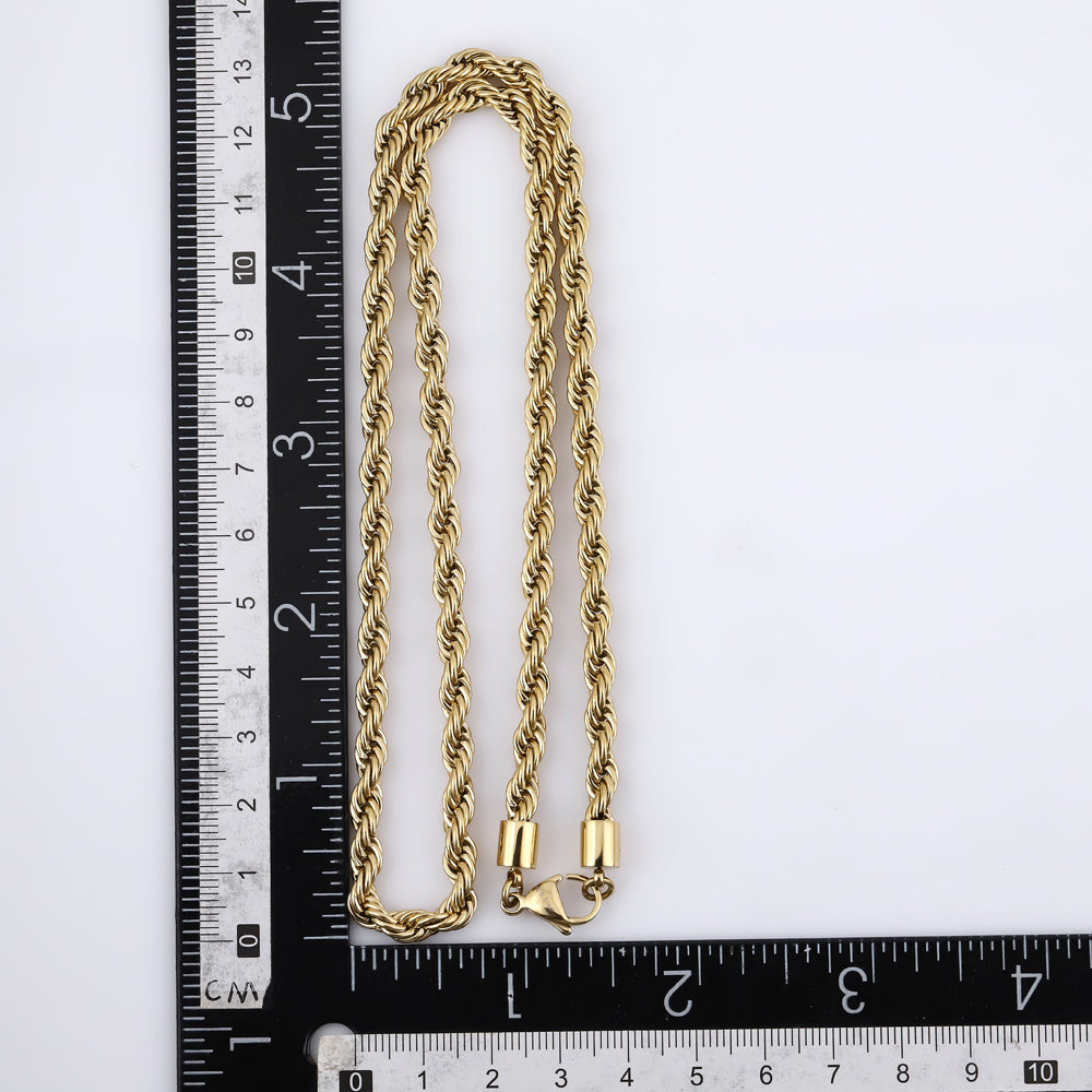 NSS905 STAINLESS STEEL ROPE CHAIN NECKLACE