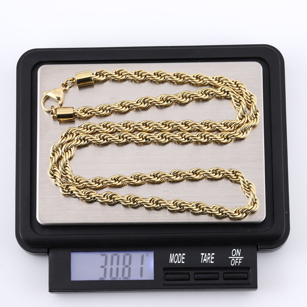 NSS905 STAINLESS STEEL ROPE CHAIN NECKLACE