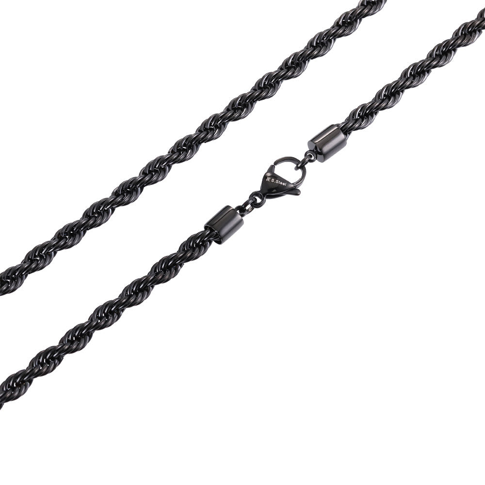 NSS905 STAINLESS STEEL ROPE CHAIN NECKLACE