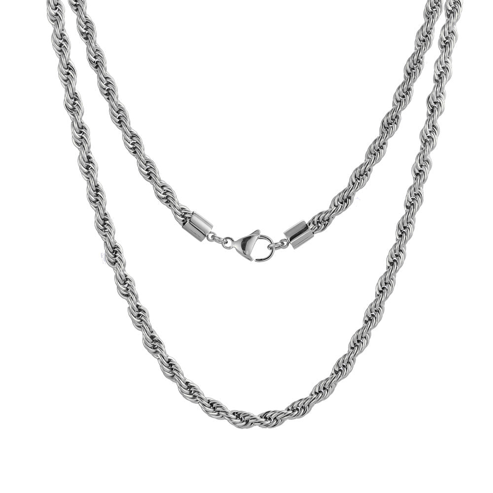 NSS905 STAINLESS STEEL ROPE CHAIN NECKLACE