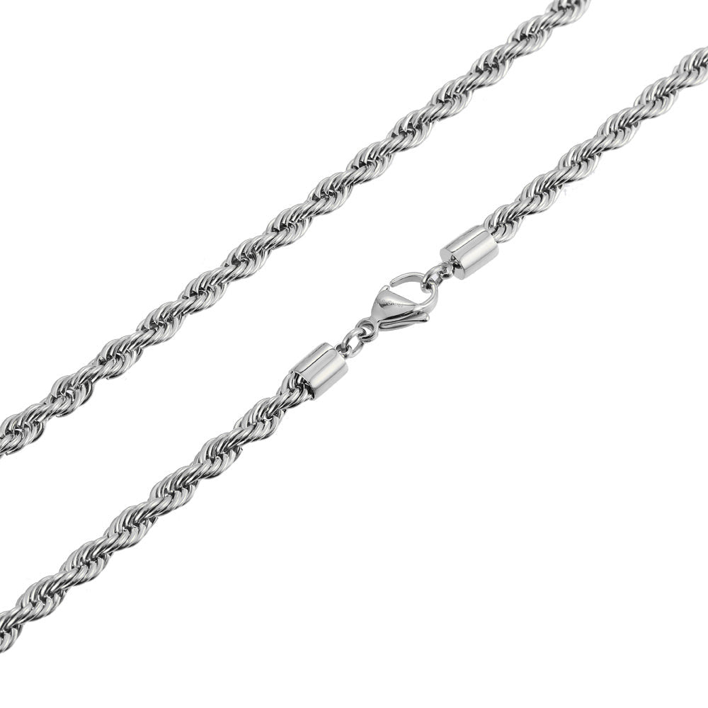NSS905 STAINLESS STEEL ROPE CHAIN NECKLACE