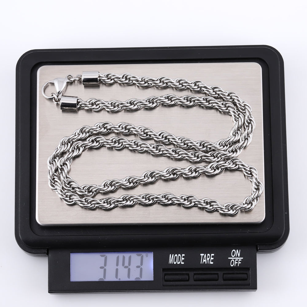 NSS905 STAINLESS STEEL ROPE CHAIN NECKLACE