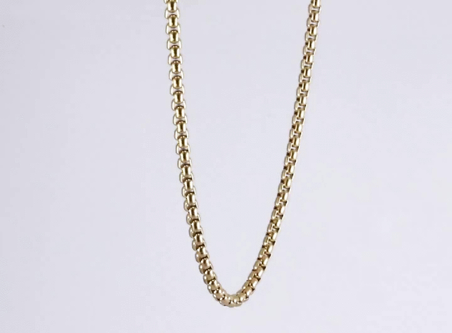 NSS906 STAINLESS STEEL ROUND BOX CHAIN NECKLACE