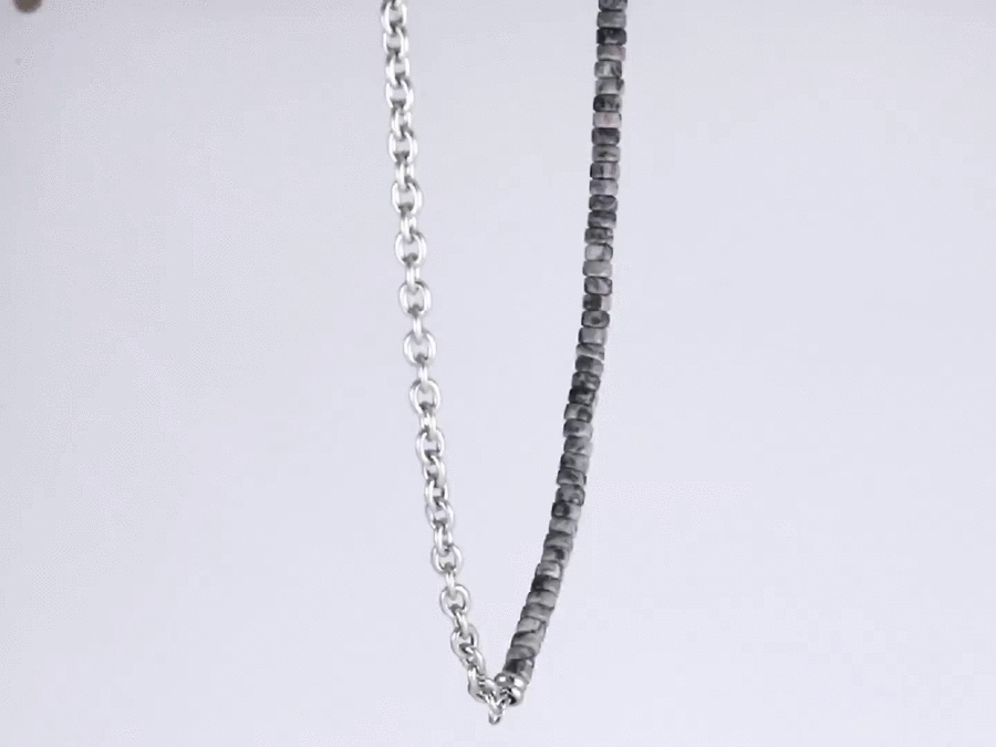 stainless steel necklace, beads necklace, modern jewelry