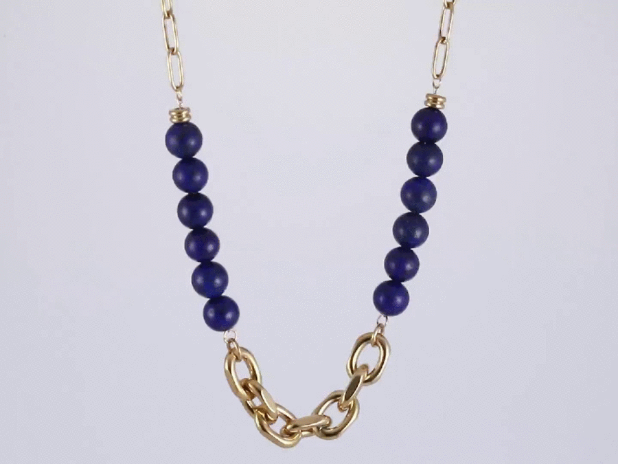 NSS940 STAINLESS STEEL NECKLACE WITH BEADS