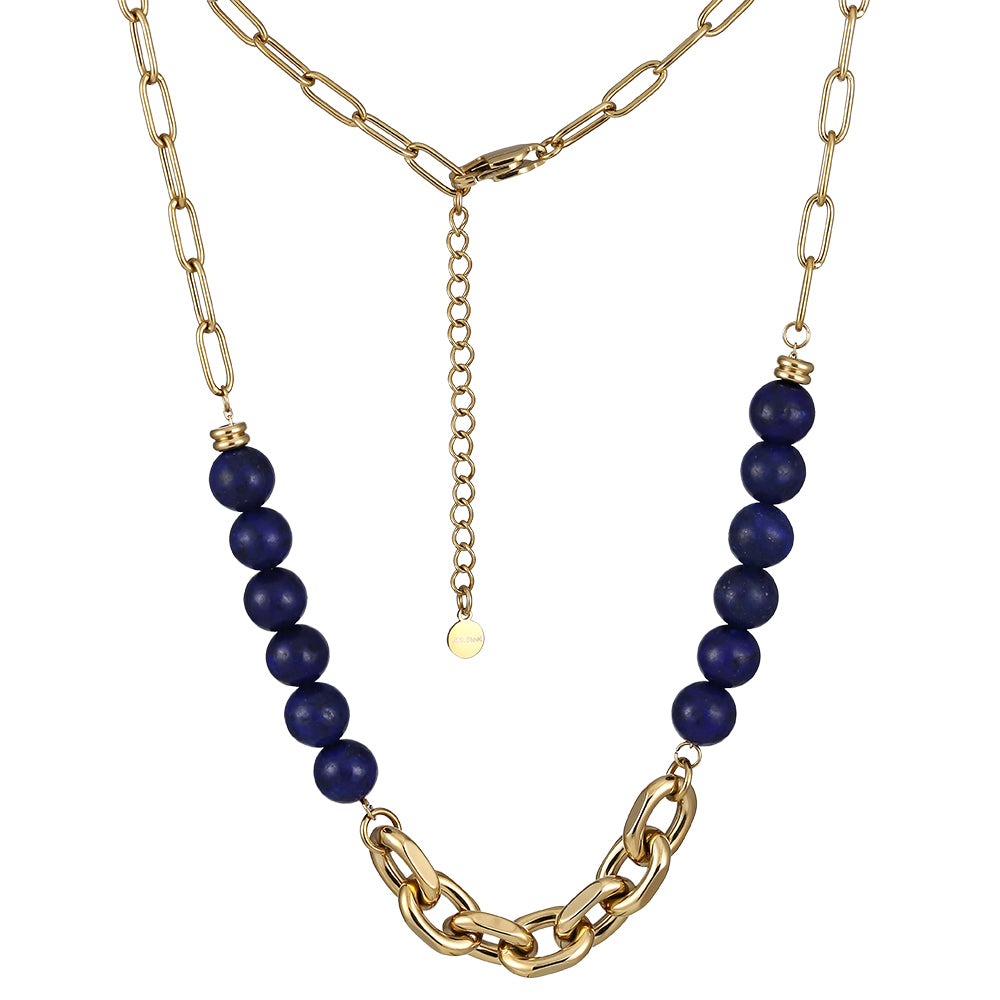 NSS940 STAINLESS STEEL NECKLACE WITH BEADS