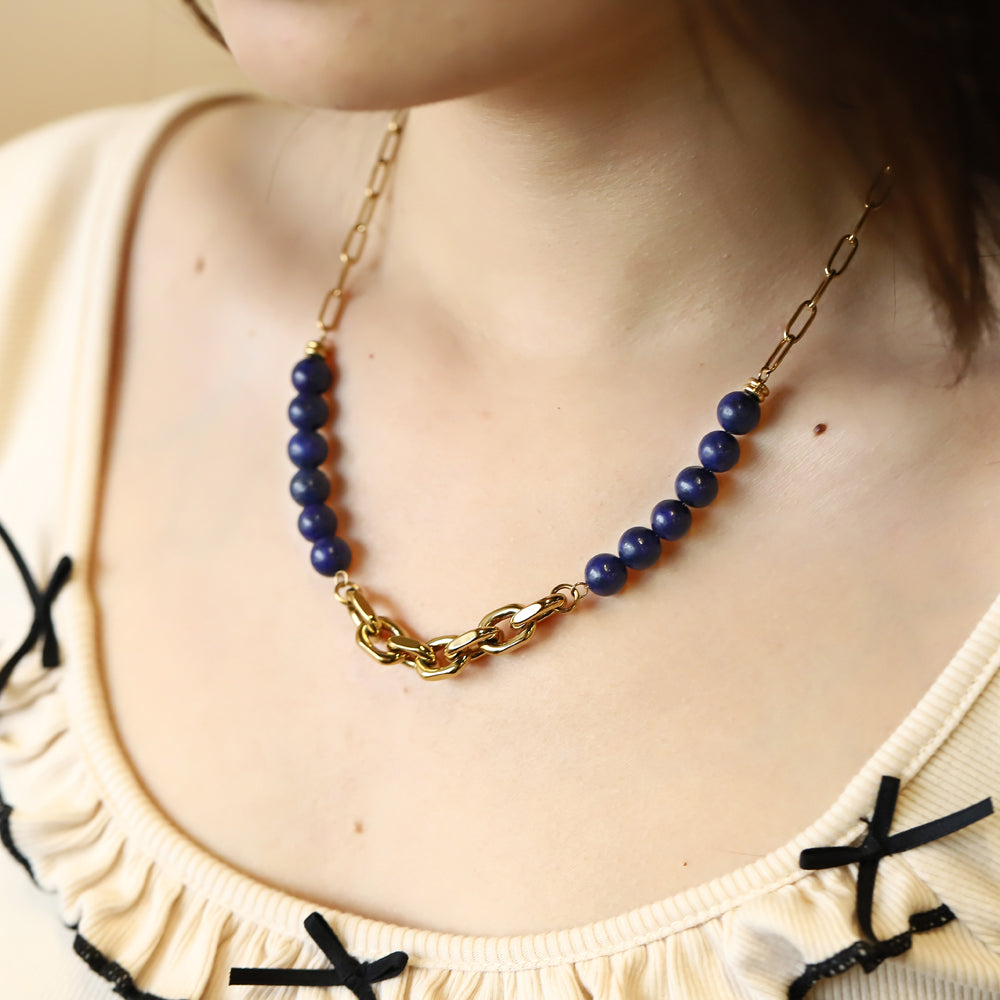 NSS940 STAINLESS STEEL NECKLACE WITH BEADS