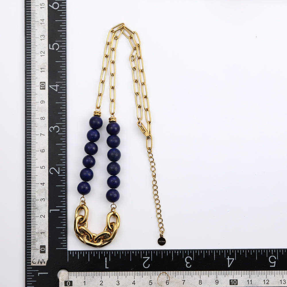 NSS940 STAINLESS STEEL NECKLACE WITH BEADS