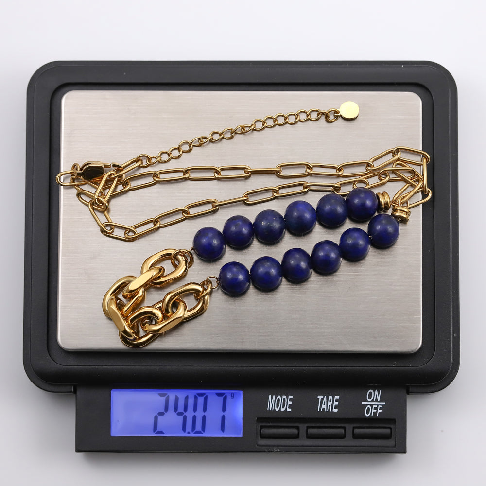 NSS940 STAINLESS STEEL NECKLACE WITH BEADS
