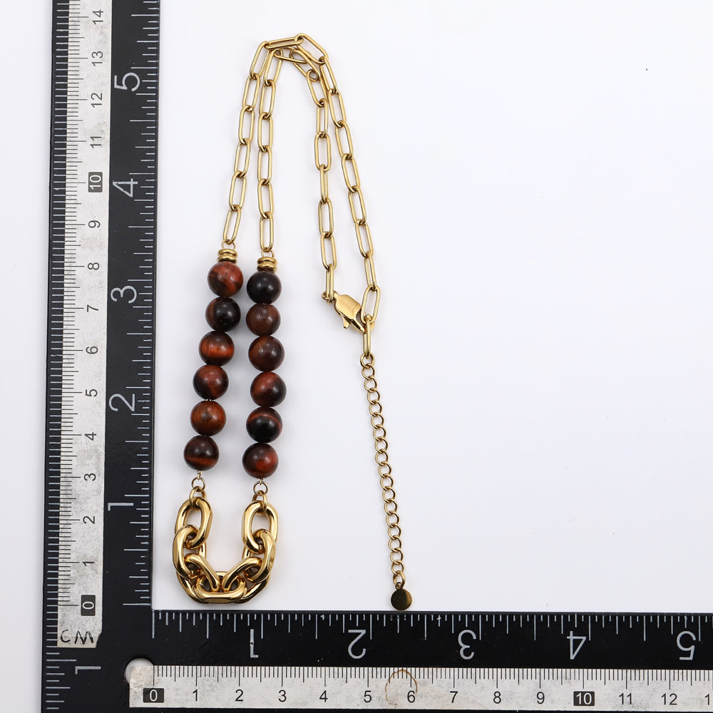 NSS940 STAINLESS STEEL NECKLACE WITH BEADS