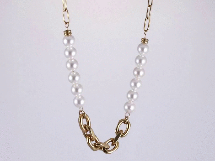 NSS940 STAINLESS STEEL NECKLACE WITH BEADS