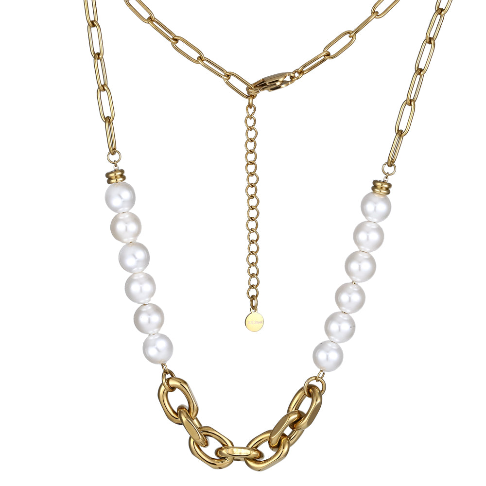 NSS940 STAINLESS STEEL NECKLACE WITH BEADS
