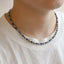 NSS942 STAINLESS STEEL & HEMATITE BEADS NECKLACE