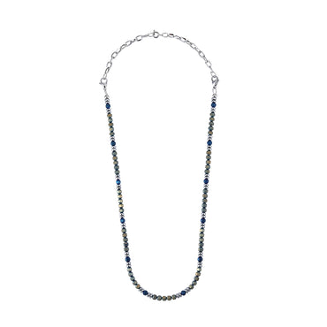 NSS945 STAINLESS STEEL & HEMATITE BEADS NECKLACE