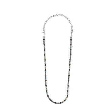 NSS948 STAINLESS STEEL & HEMATITE BEADS NECKLACE