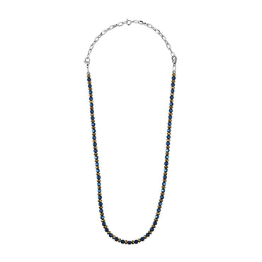 NSS949 STAINLESS STEEL & HEMATITE BEADS NECKLACE