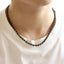 NSS949 STAINLESS STEEL & HEMATITE BEADS NECKLACE