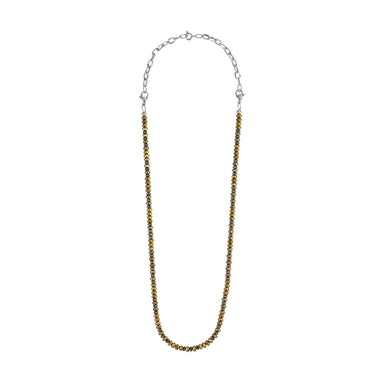 NSS950 STAINLESS STEEL & HEMATITE BEADS NECKLACE