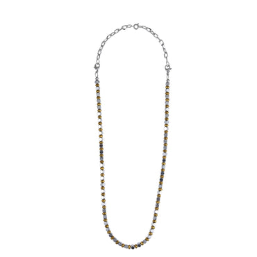 NSS951 STAINLESS STEEL & HEMATITE BEADS NECKLACE