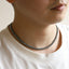 NSS953 STAINLESS STEEL & HEMATITE BEADS NECKLACE