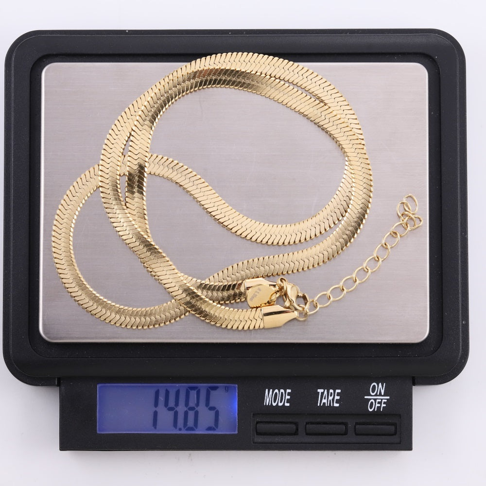 NSSC170 STAINLESS STEEL FLAT SNAKE HERRINGBONE CHAIN