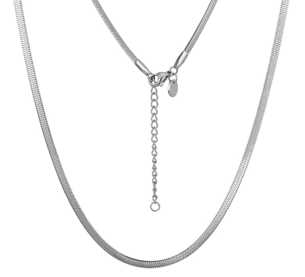 stainless steel chain, flat snake berringbone chain, lady jewelry