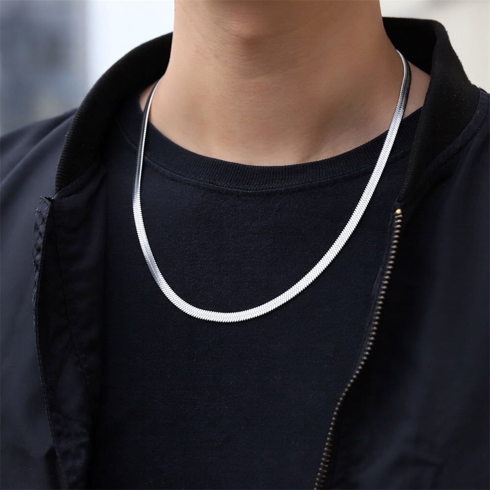 NSSC170 STAINLESS STEEL FLAT SNAKE HERRINGBONE CHAIN