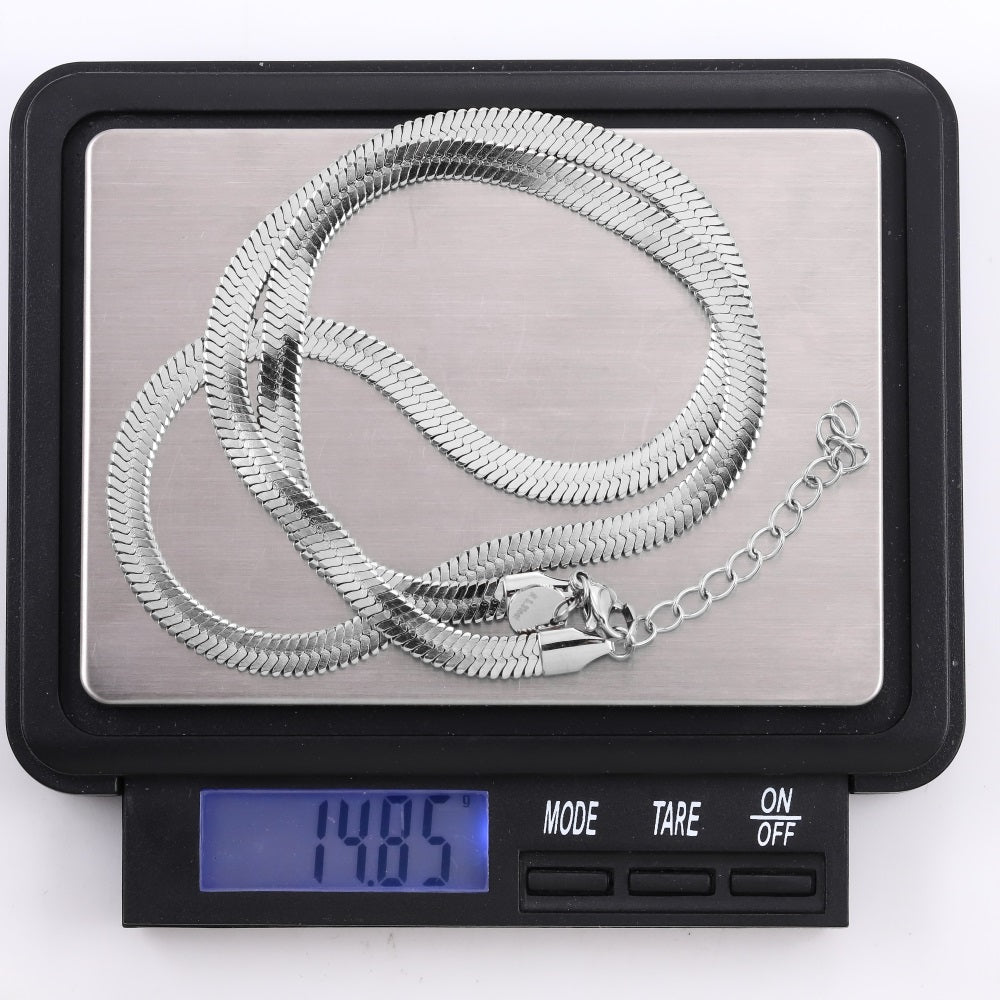 NSSC170 STAINLESS STEEL FLAT SNAKE HERRINGBONE CHAIN