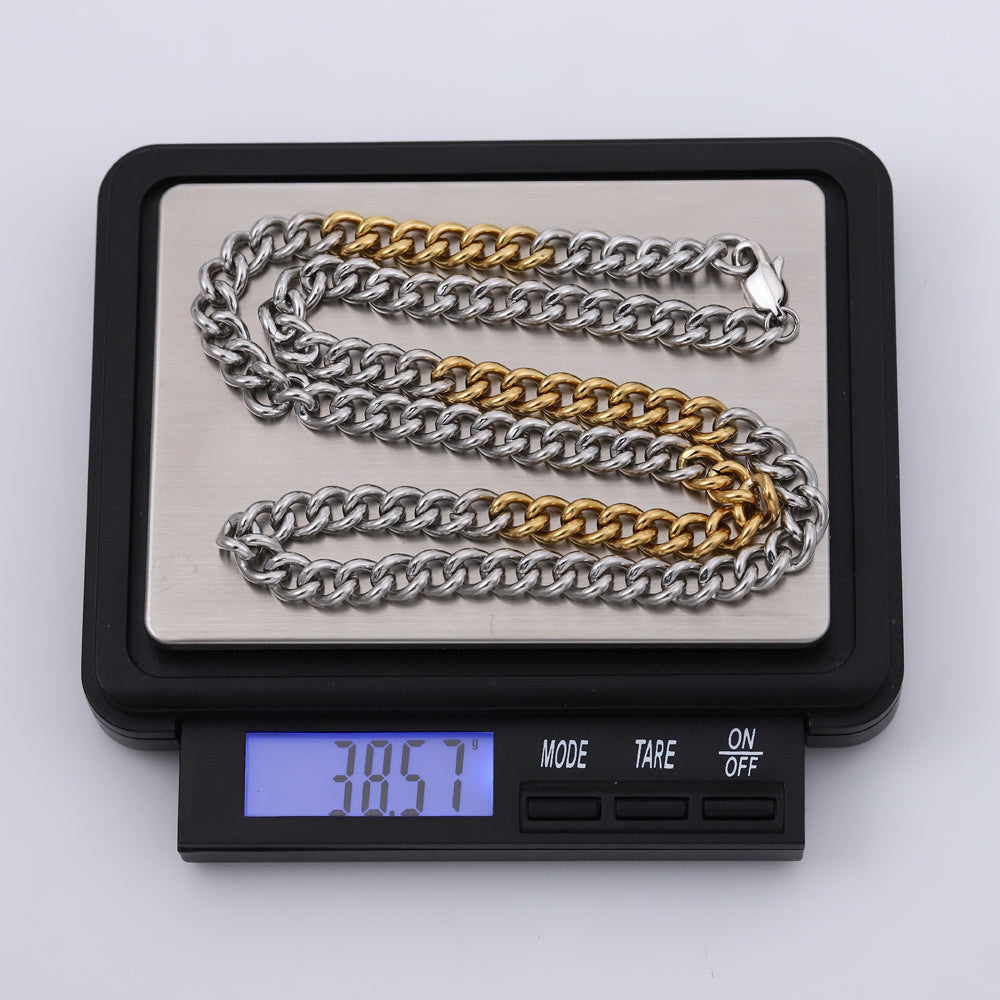 stainless steel chain, curb chain, mix color, modern, manpower