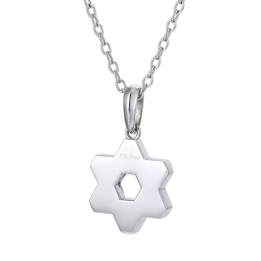 PSS1226 STAINLESS STEEL PENDANT WITH CASTING STONE (STAR OF DAVID) AAB CO..