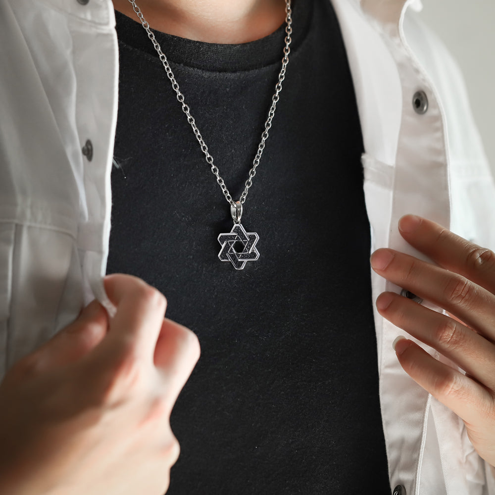 PSS1226 STAINLESS STEEL PENDANT WITH CASTING STONE (STAR OF DAVID) AAB CO..