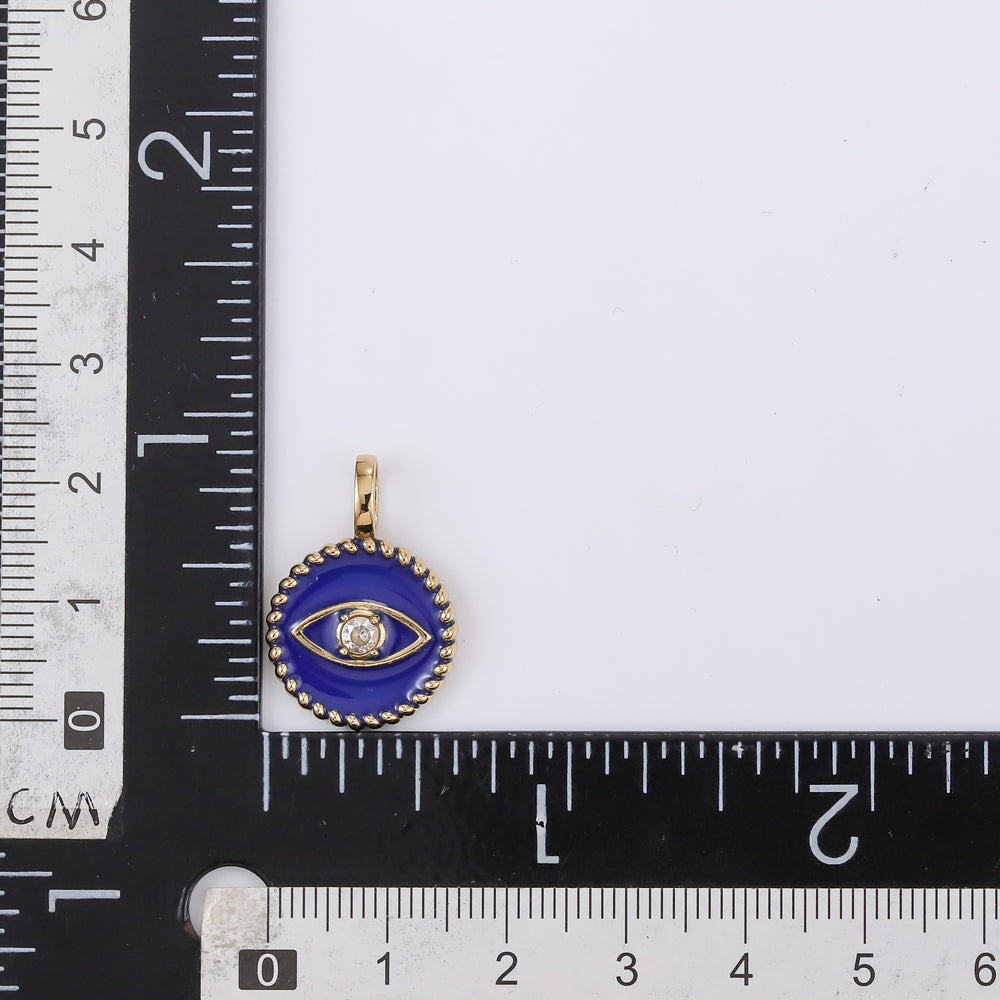 PSS1235 STAINLESS STEEL ROUND PENDANT WITH EVIL EYE DESIGN AAB CO..