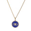 PSS1235 STAINLESS STEEL ROUND PENDANT WITH EVIL EYE DESIGN