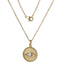 PSS1235 STAINLESS STEEL ROUND PENDANT WITH EVIL EYE DESIGN