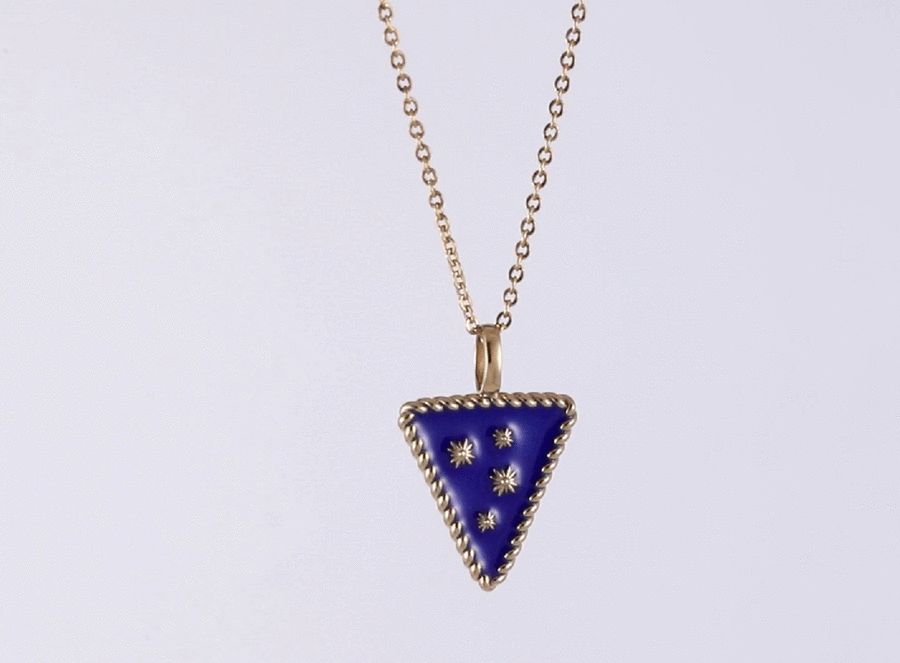 PSS1238 STAINLESS STEEL TRIANGULAR PENDANT WITH EPOXY AAB CO..