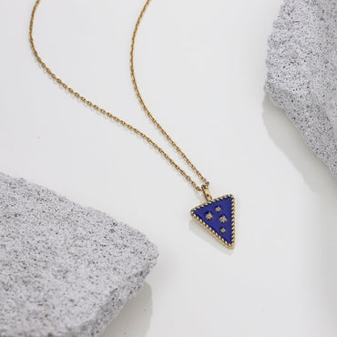 PSS1238 STAINLESS STEEL TRIANGULAR PENDANT WITH EPOXY AAB CO..
