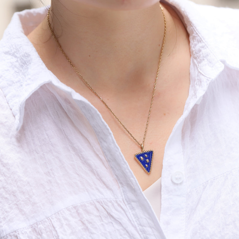 PSS1238 STAINLESS STEEL TRIANGULAR PENDANT WITH EPOXY AAB CO..