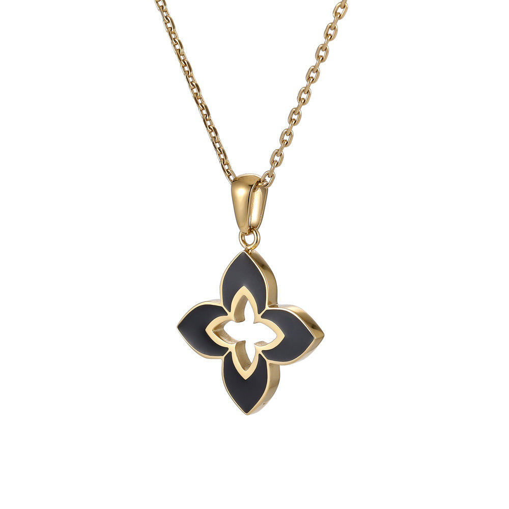 PSS1240 STAINLESS STEEL FLOWER SHAPE PENDANT WITH EPOXY AAB CO..