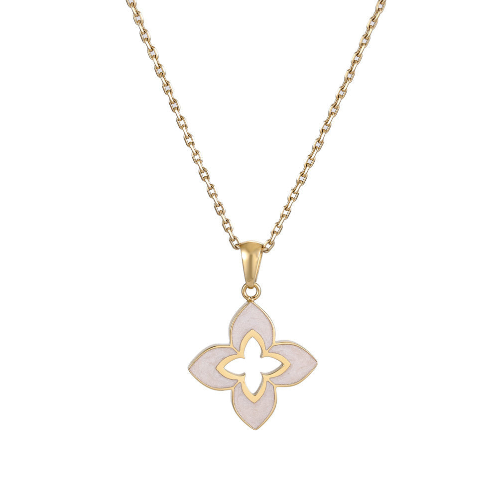PSS1240 STAINLESS STEEL FLOWER SHAPE PENDANT WITH EPOXY AAB CO..