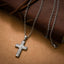 PSS1254 DAMASCUS STEEL CROSS PENDANT
