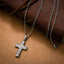 PSS1254 DAMASCUS STEEL CROSS PENDANT AAB CO..