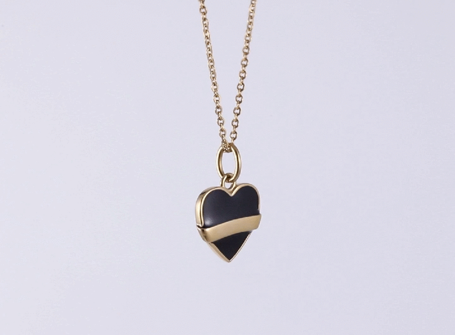 PSS1255 STAINLESS STEEL HEART SHAPE PENDANT WITH EPOXY AAB CO..