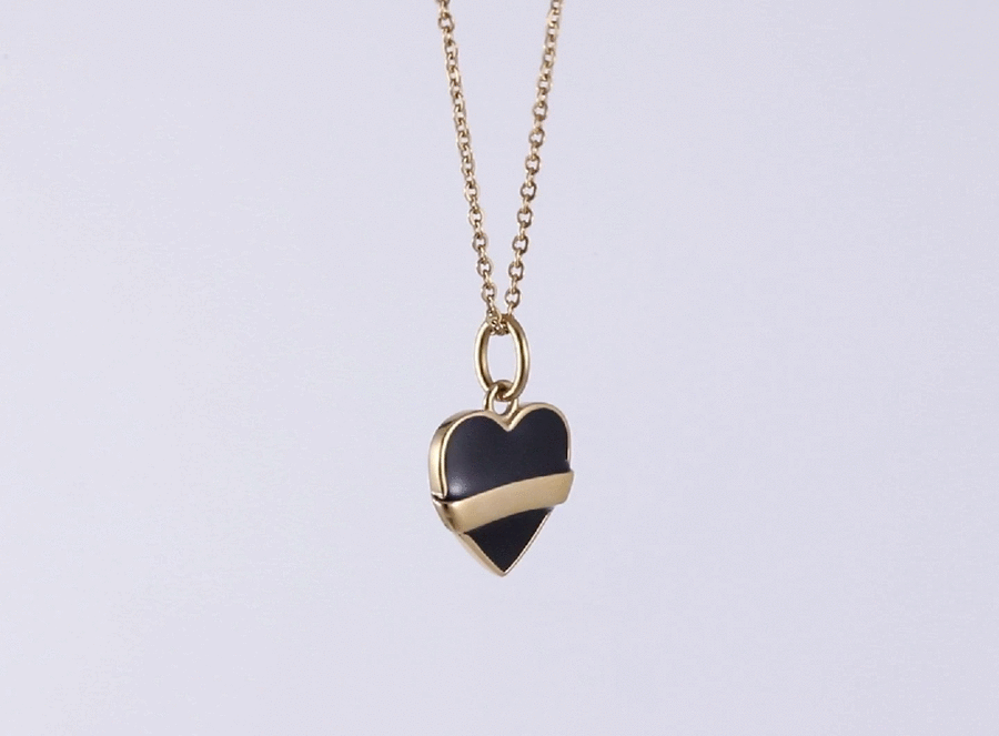 PSS1255 STAINLESS STEEL HEART SHAPE PENDANT WITH EPOXY