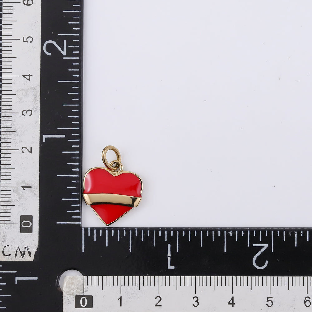 PSS1255 STAINLESS STEEL HEART SHAPE PENDANT WITH EPOXY AAB CO..