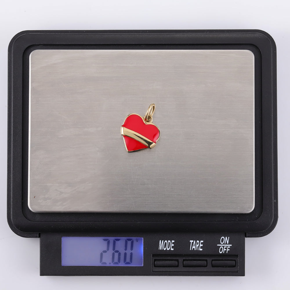 PSS1255 STAINLESS STEEL HEART SHAPE PENDANT WITH EPOXY AAB CO..
