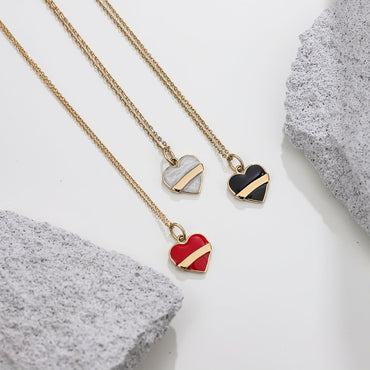 PSS1255 STAINLESS STEEL HEART SHAPE PENDANT WITH EPOXY AAB CO..