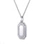 PSS1258 STAINLESS STEEL RECTANGLE PENDANT WITH CZ AAB CO..