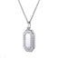 PSS1258 STAINLESS STEEL RECTANGLE PENDANT WITH CZ