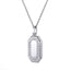 PSS1258 STAINLESS STEEL RECTANGLE PENDANT WITH CZ
