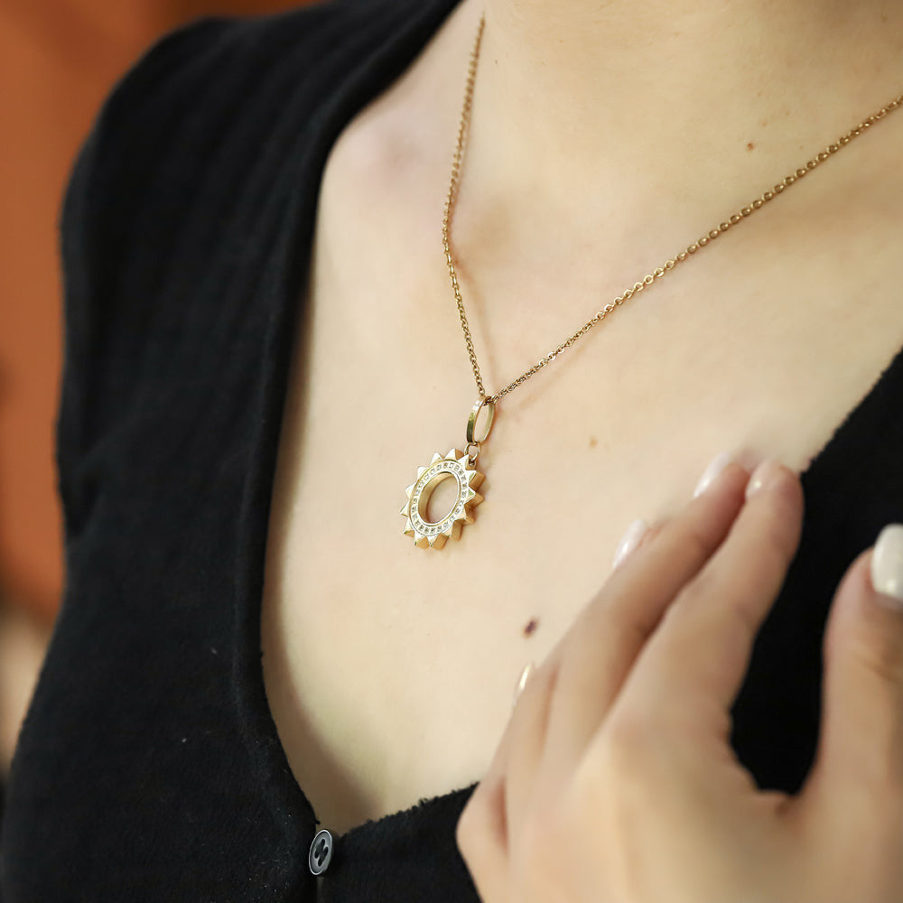 PSS1261 STAINLESS STEEL PENDANT WITH CZ